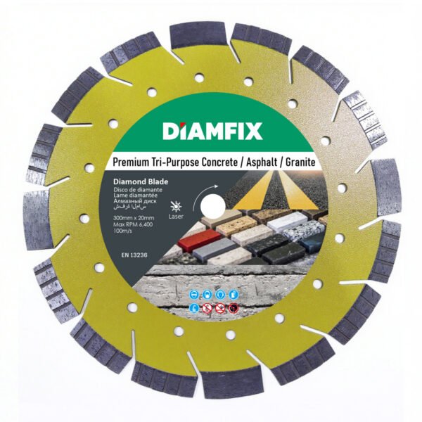 DIAMFIX TRI-PURPOSE DIAMOND BLADE GRANITE CONCRETE ASPHALT