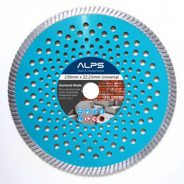 Universal Diamond Blade with continuous turbo rim