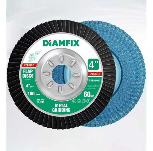 DIAMFIX FLAP DISCS FOR STAINLESS STEEL STEEL BACKING