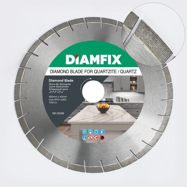 DIAMFIX DIAMOND BLADE FOR QUARTZITE QUARTZ ENGINEERING STONE – Precision Cutting with Array-Pattern Segments (1)