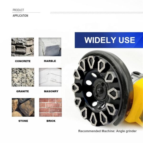 Sintered Diamond Rhombus-Shaped Grinding Cup Wheel Cutting Wheel for Rough Grinding Concrete Masonry Marble